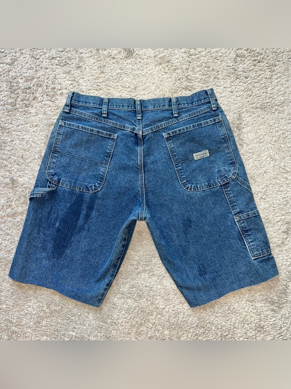 Wrangler Men's Dark Blue Denim Work Shorts with Utility Pockets